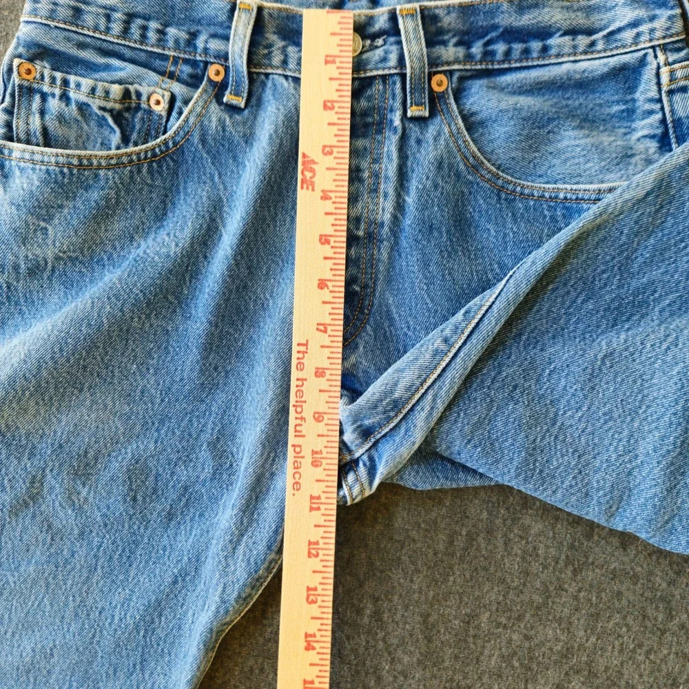 Vintage 90s Levi's 501 XX Button Fly Faded Raw Hem Jeans Label 30x36 Act 30x28.5